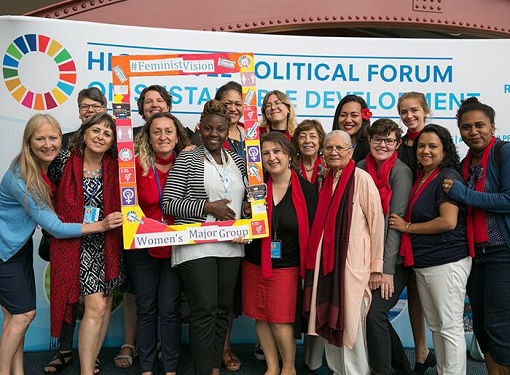 Brining a #feministvision to the dialogue on SDGs. Photo: IISD-ENB / Kiara Worth